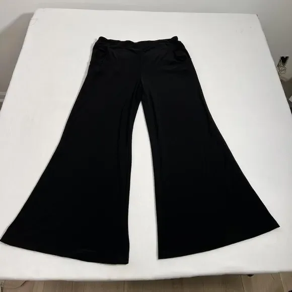 Joseph Ribkoff Pants Womens 12 Black Wide Leg Palazzo Pull On Cocktail Stretch - Picture 2 of 11